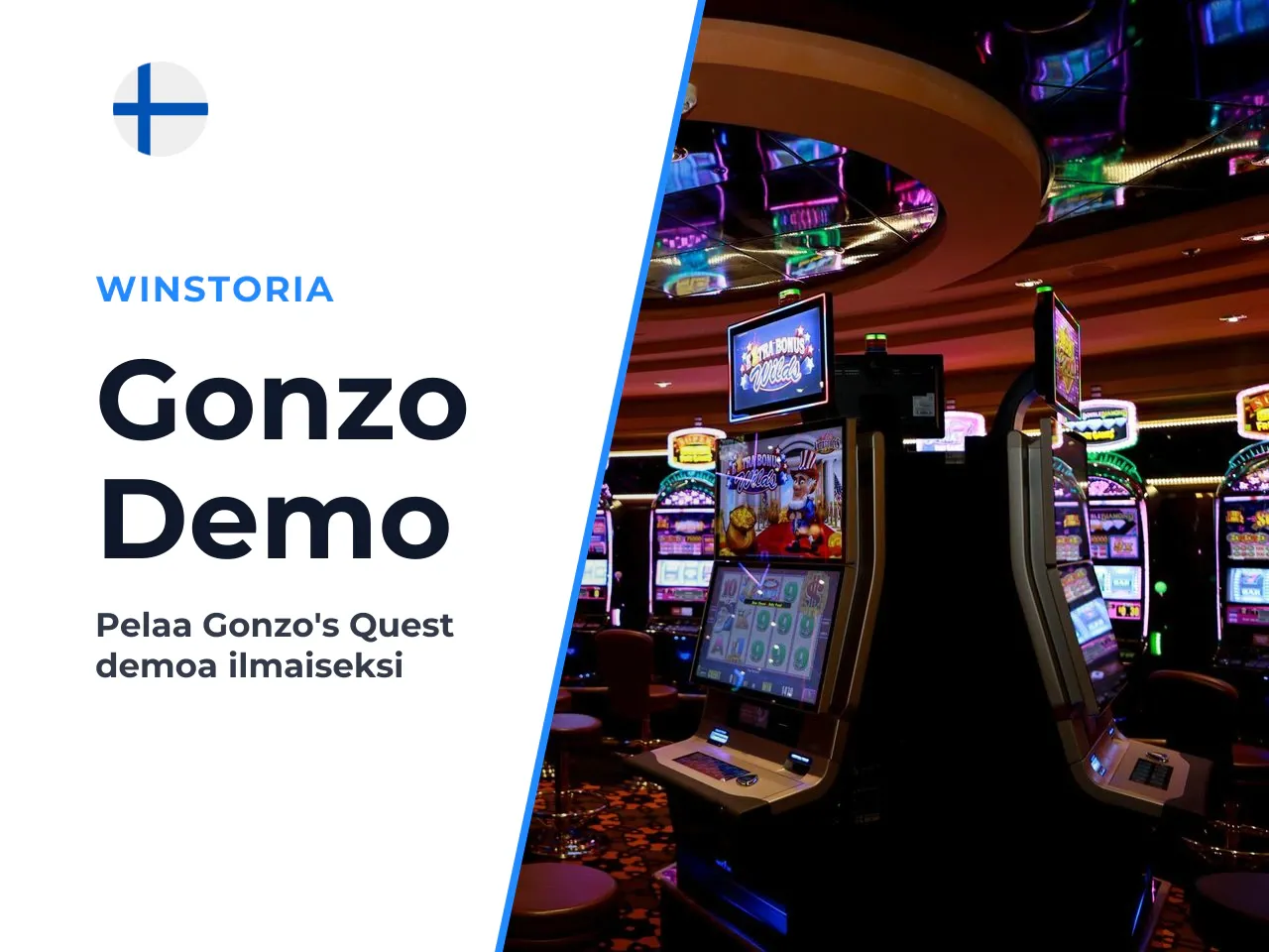 Gonzo's Quest demo pelin kokeiluun. Gonzo's
