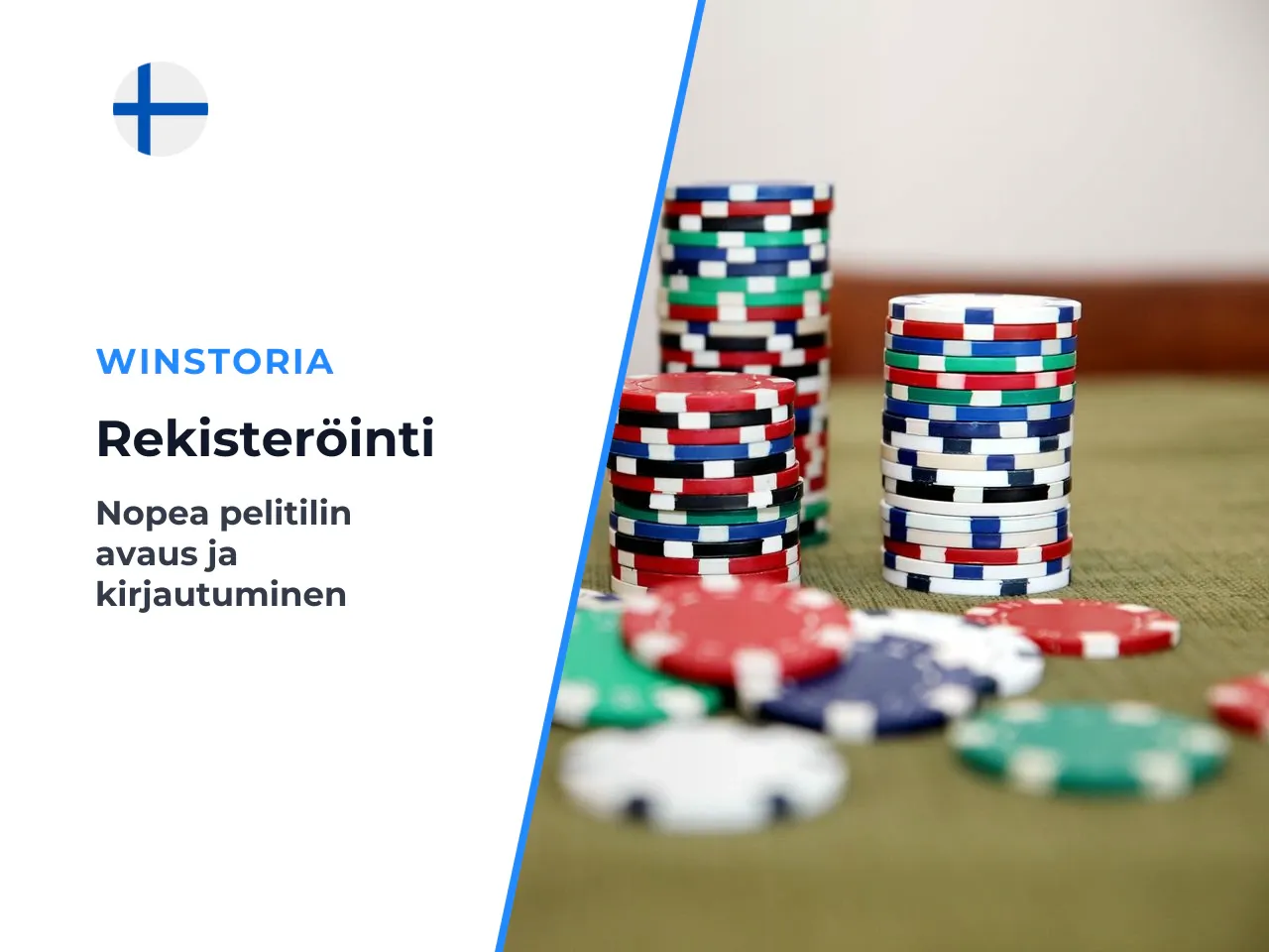 Rekisteröityminen, kirjautuminen ja Winstoria mobiilissa. Pelitilin